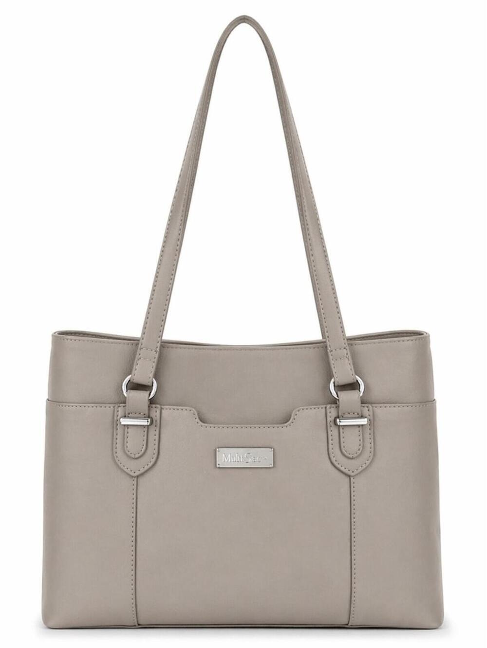 MultiSac Taupe Tri-Compartment Tote Shoulder Handbag NWOT